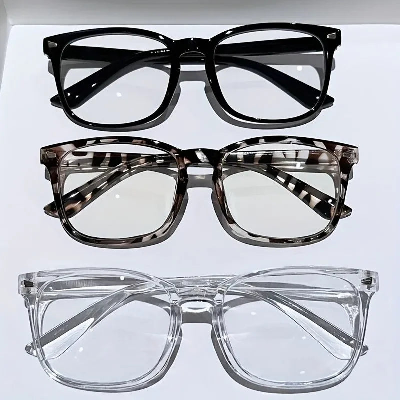 1/3pcs Lightweight Minimalist Square Frames Eyewear Clear Lens Glasses Blue Light Blocking Full Frame for Everyday Casual Wear