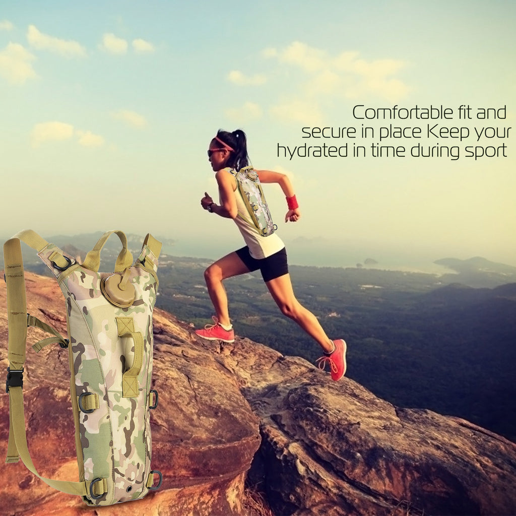 1Pc 3L Tactical Hydration Pack  Water Bladder Adjustable Water Drink Backpack For Hiking Cycling Climbing Running