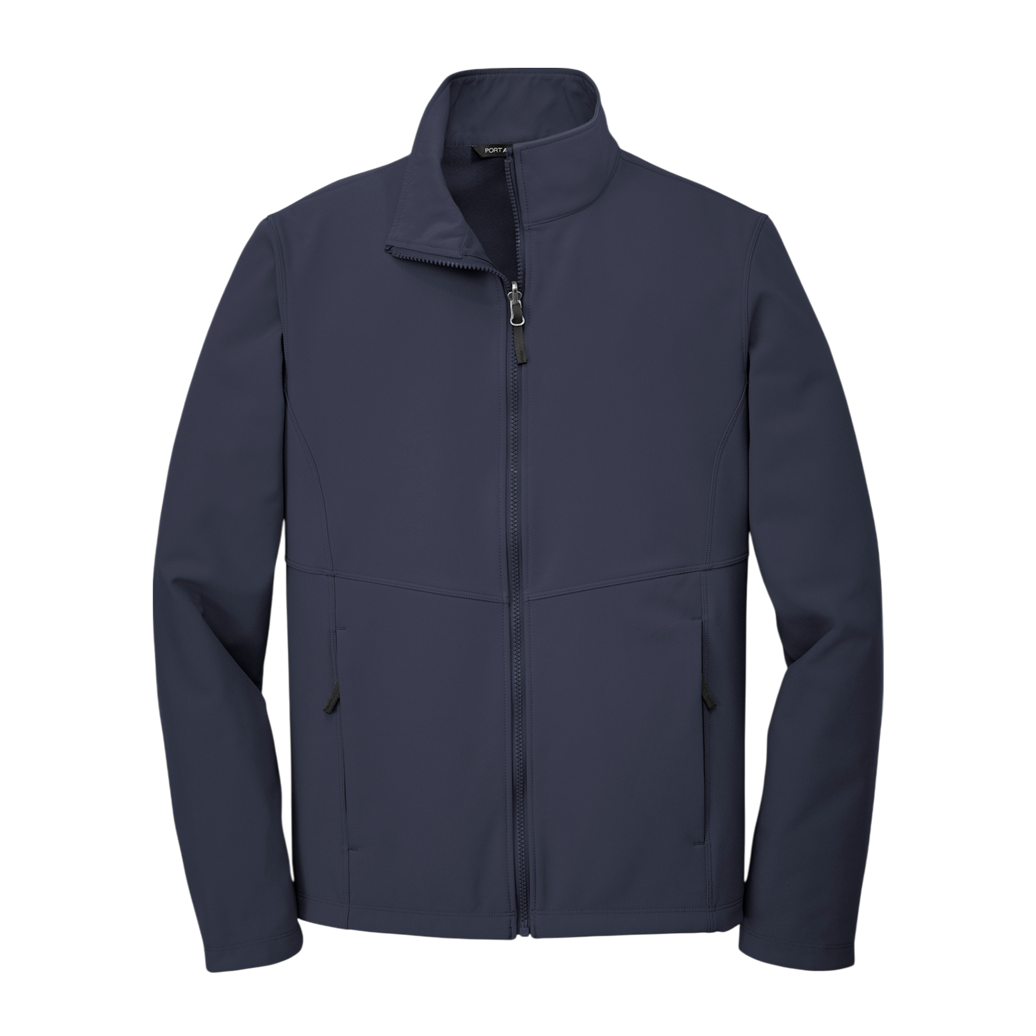 Men's Embroidered Soft Shell Jacket – Subtle Logo Chest Patch, Wind-Resistant Outerwear
