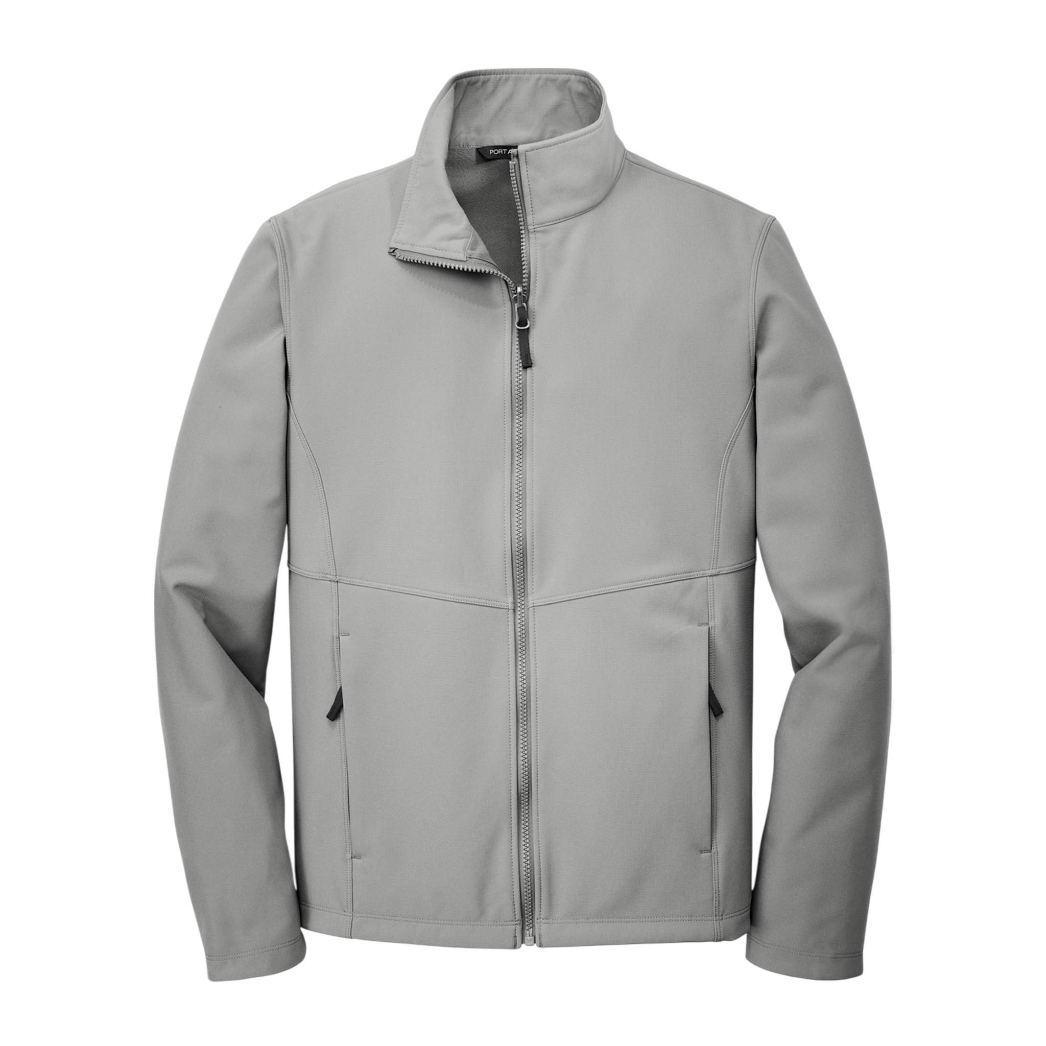 Men's Embroidered Soft Shell Jacket – Subtle Logo Chest Patch, Wind-Resistant Outerwear