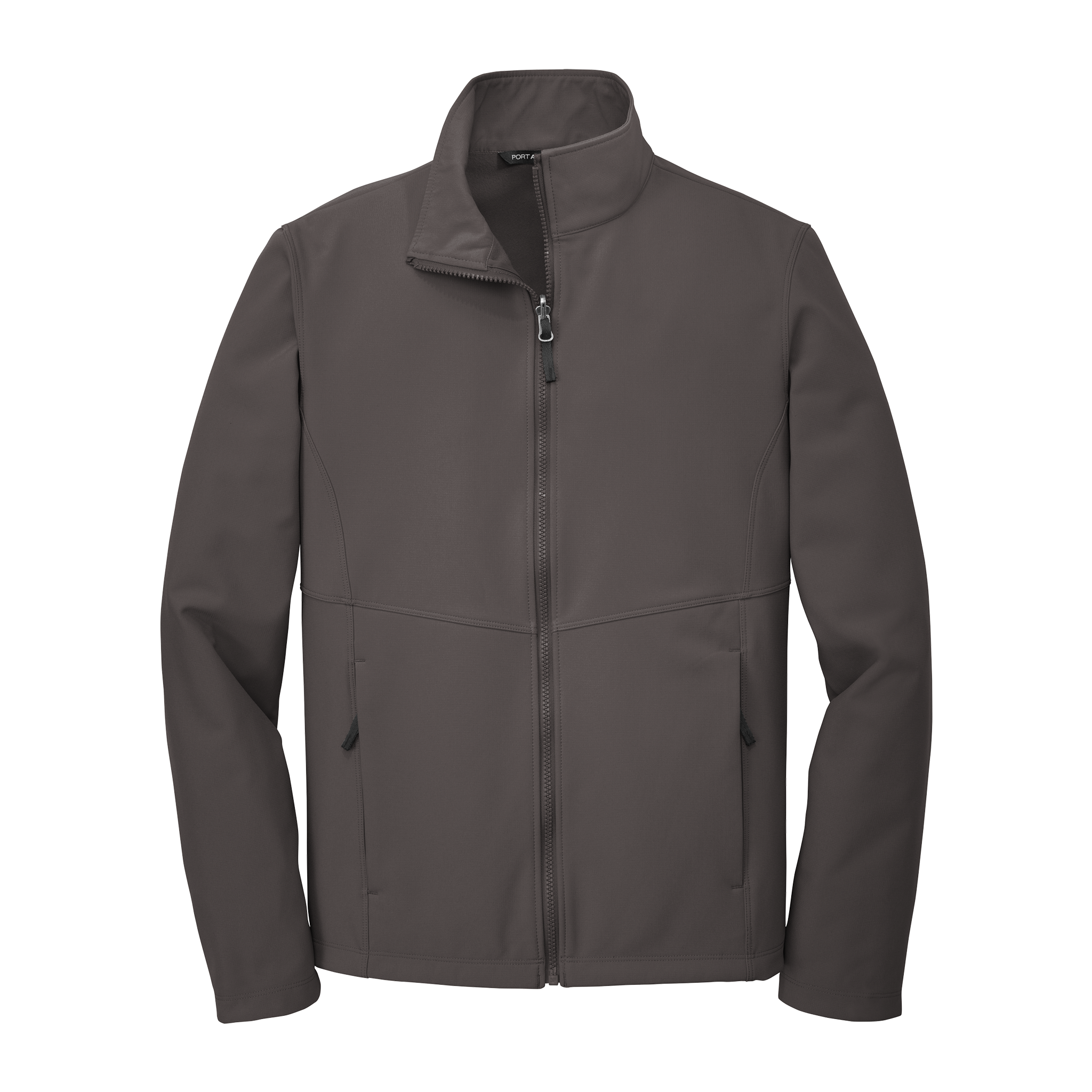 Men's Embroidered Soft Shell Jacket – Subtle Logo Chest Patch, Wind-Resistant Outerwear