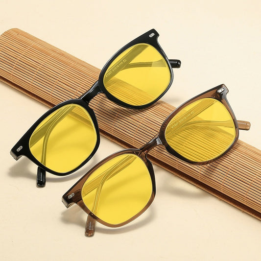 Retro-style Night Vision Blue Light Blocking Glasses, Unisex, Full-rimmed.