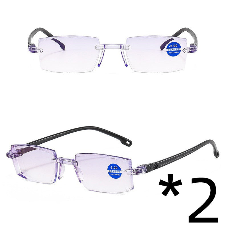 Diamond Cut Reading Glasses with Blue Light Filter - 2 Pack
