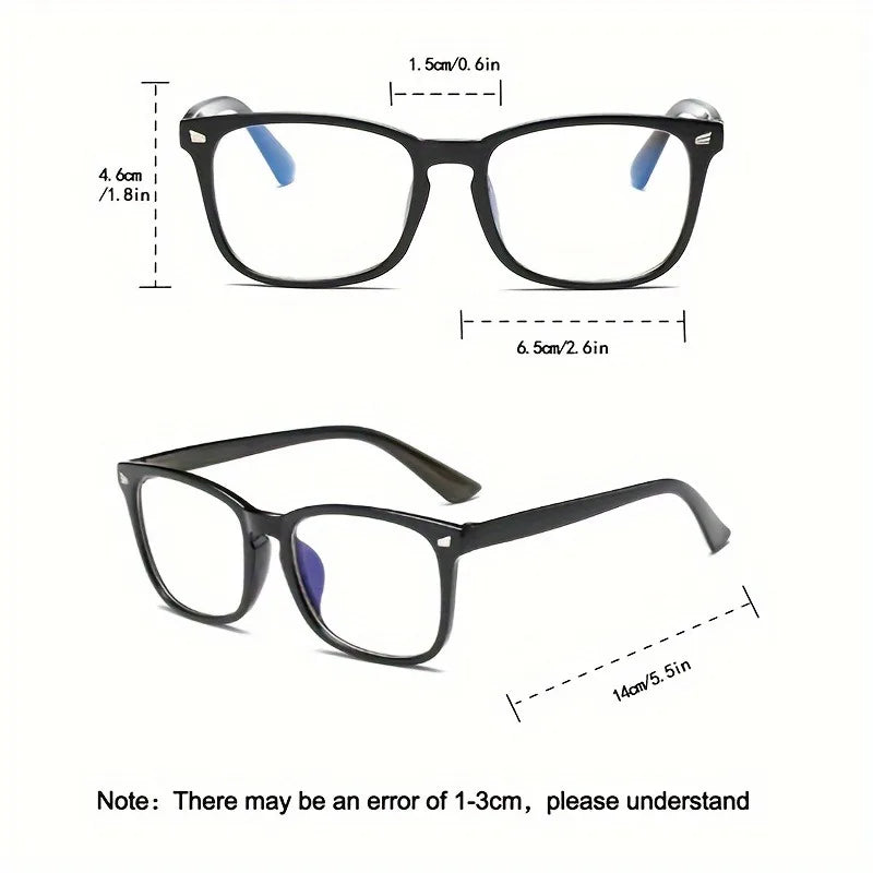 1/3pcs Lightweight Minimalist Square Frames Eyewear Clear Lens Glasses Blue Light Blocking Full Frame for Everyday Casual Wear