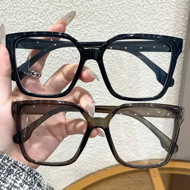 1Pc/2Pcs/3Pcs/4Pcs Elegant, Simple and Stylish Geometric Glasses with Transparent Lenses, Suitable for Daily Office Reading