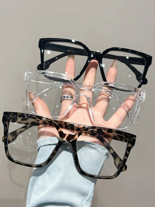 1Pc/2Pcs/3Pcs/4Pcs Elegant, Simple and Stylish Geometric Glasses with Transparent Lenses, Suitable for Daily Office Reading
