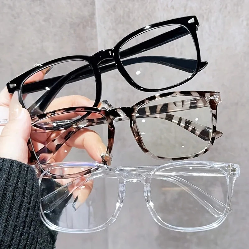 1/3pcs Lightweight Minimalist Square Frames Eyewear Clear Lens Glasses Blue Light Blocking Full Frame for Everyday Casual Wear