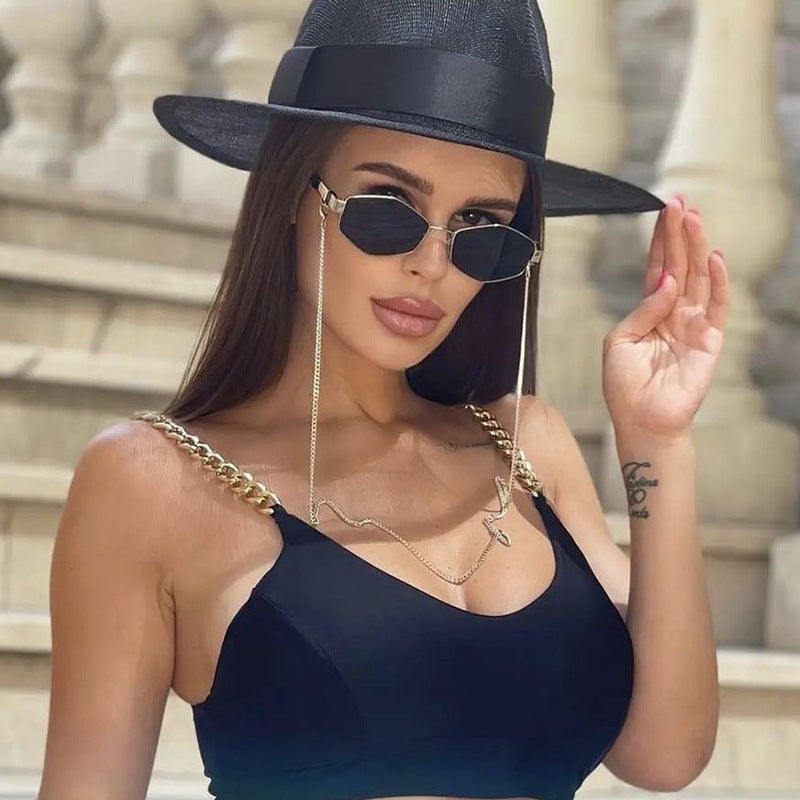 Women's Fashion Chain Sunglasses - Korean Style