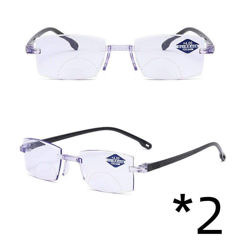 Diamond Cut Reading Glasses with Blue Light Filter - 2 Pack